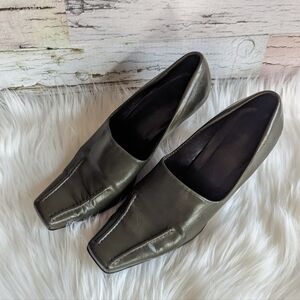 Franco Sarto Square Toe Olive Green Pumps Women's Size 9M